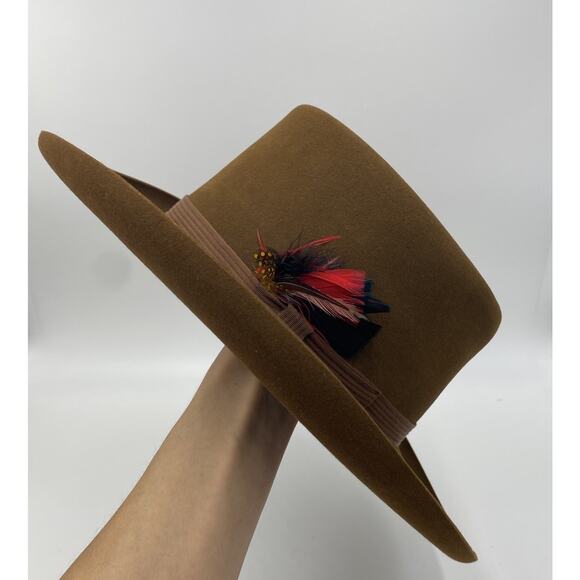 Vintage Resistol 3X Beaver Hi Sierra Western Gunslinger Chestnut Hat Sz 7 1/8 - Picture 1 of 9
